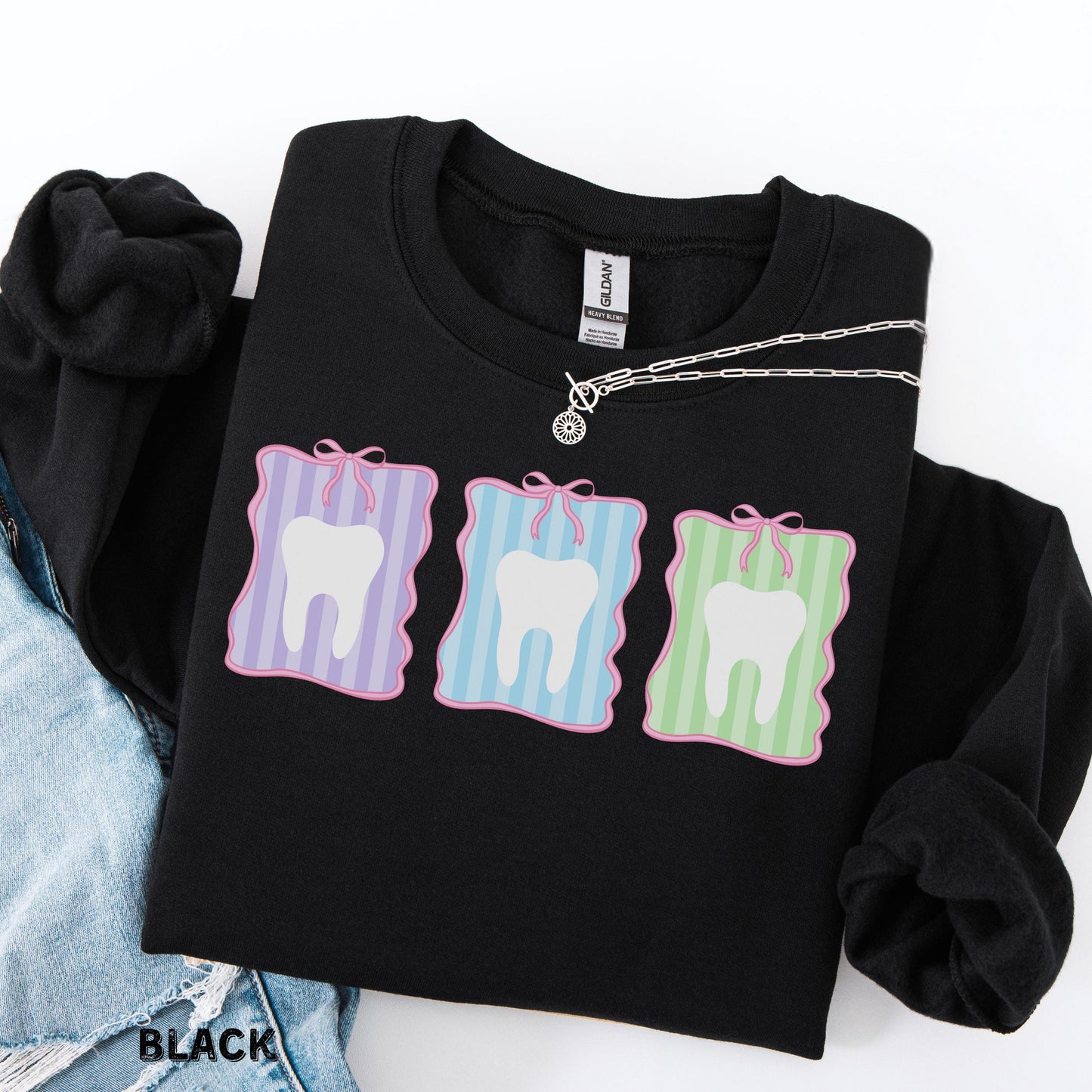 Comfort Colors Dental Sweatshirt RDH Dental Hygiene Coquette Dental Assistant Shirt RDA Ortho Crew Tee Gift for Dental Hygienist Shirt