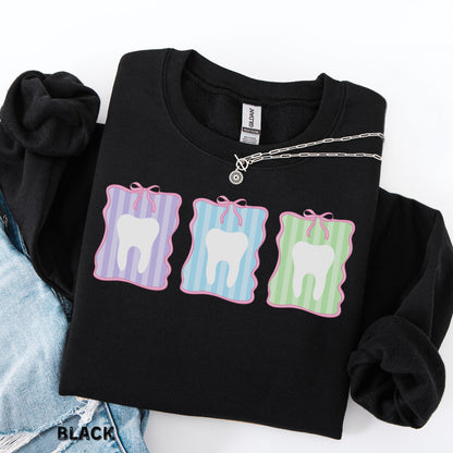 Comfort Colors Dental Sweatshirt RDH Dental Hygiene Coquette Dental Assistant Shirt RDA Ortho Crew Tee Gift for Dental Hygienist Shirt