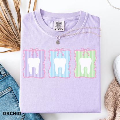 Comfort Colors Dental Sweatshirt RDH Dental Hygiene Coquette Dental Assistant Shirt RDA Ortho Crew Tee Gift for Dental Hygienist Shirt