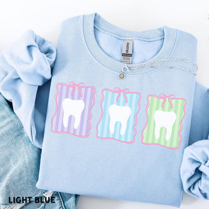 Comfort Colors Dental Sweatshirt RDH Dental Hygiene Coquette Dental Assistant Shirt RDA Ortho Crew Tee Gift for Dental Hygienist Shirt