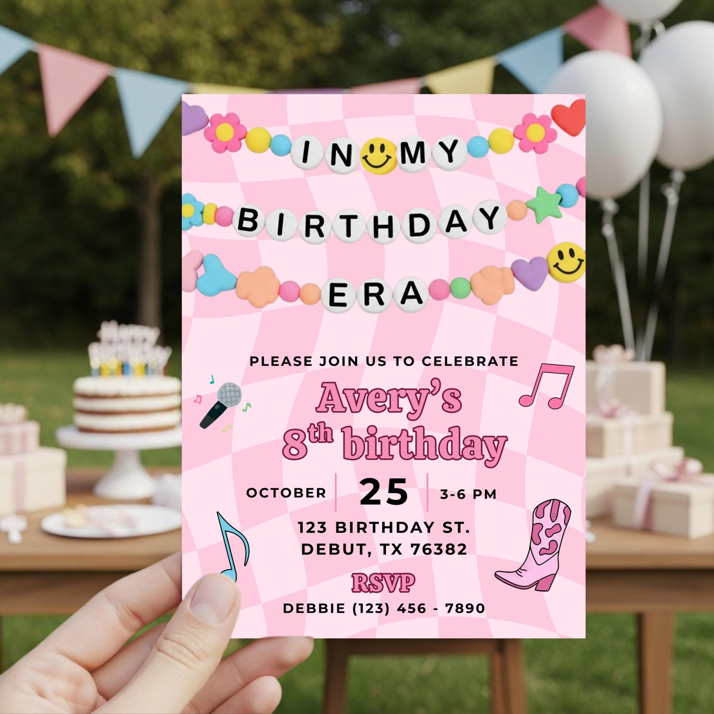 In My Birthday Era Invitation Girls Birthday Invite Girls Music Invite Taylor Swift Era Party Invite Era Invitation Editable Template