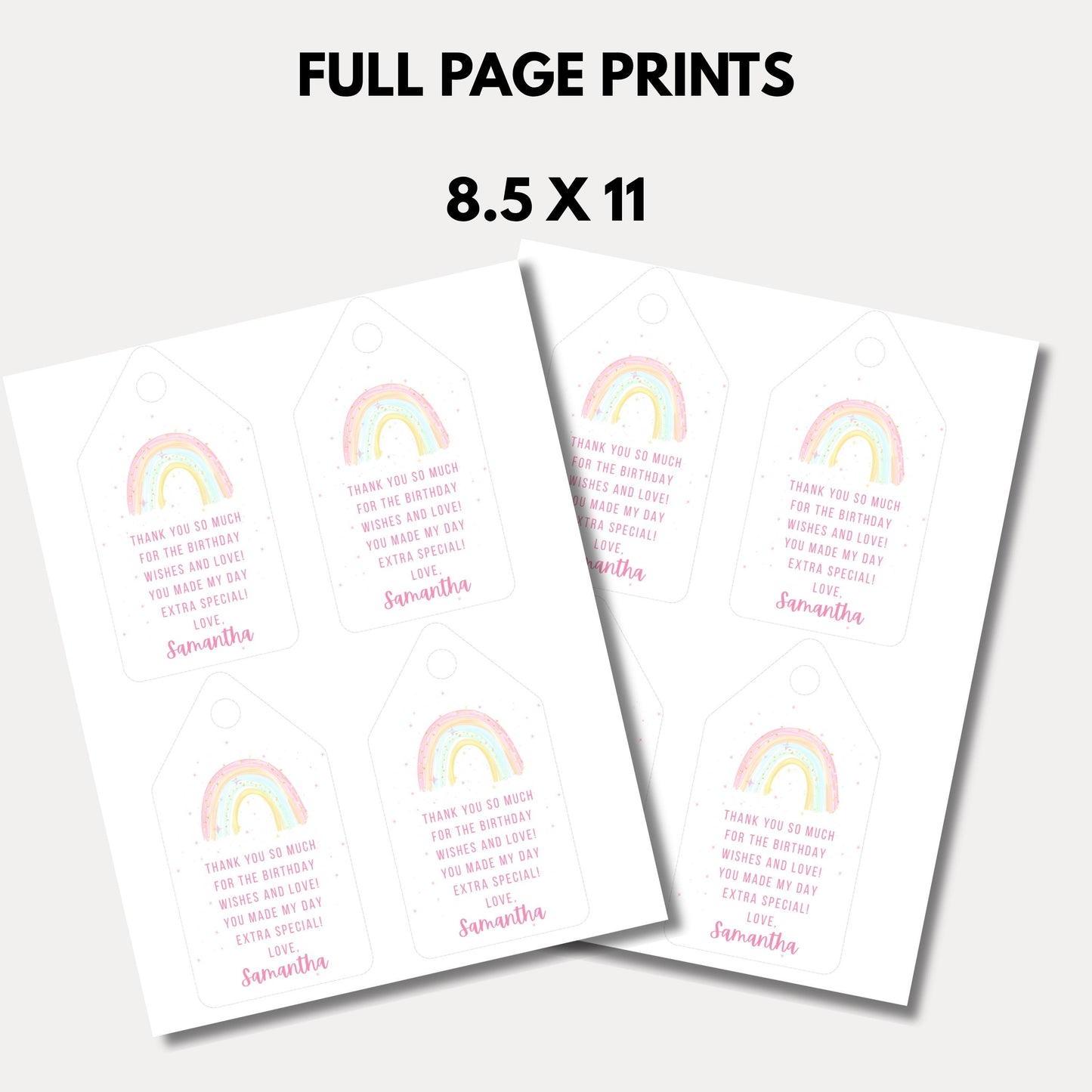 Girls Rainbow Birthday Invitation Rainbow Invite Rainbow Birthday Invitation Template  Rainbow thank you tag Rainbow Template Girls Invite