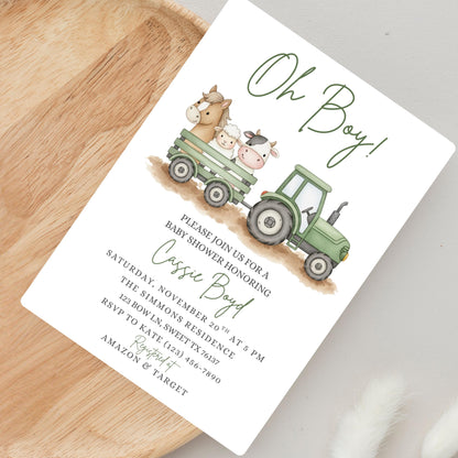 It's a Boy Tractor Baby Shower Invitation Farm Baby Shower Invite Country Baby Shower Invitation Template Boy Baby Shower Invite Baby Bundle