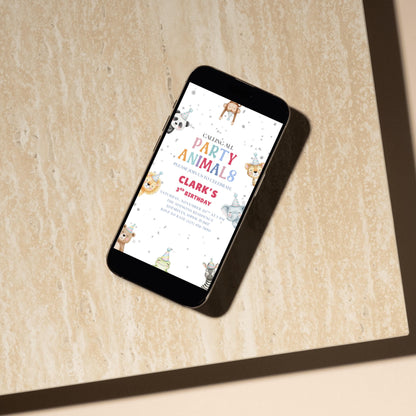 Calling All Party Animals Invitation Girls Birthday Invite Boys Birthday Invite Party Animal Kids Birthday Invite Animals Birthday Party