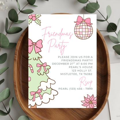Friendsmas Party Invitation Christmas Party Invitation Girls Christmas Party Christmas Party With Friends Christmas Dinner Party Girls Night