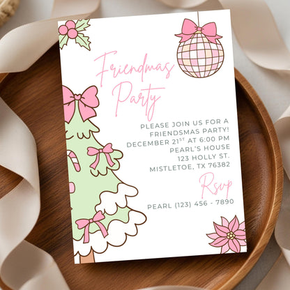 Friendsmas Party Invitation Christmas Party Invitation Girls Christmas Party Christmas Party With Friends Christmas Dinner Party Girls Night