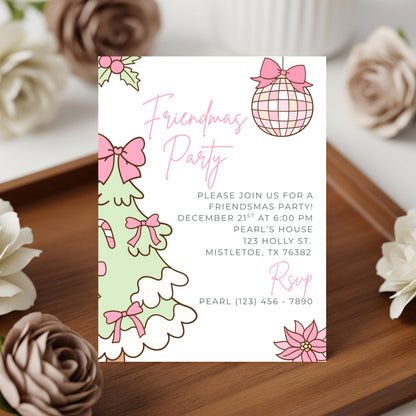 Friendsmas Party Invitation Christmas Party Invitation Girls Christmas Party Christmas Party With Friends Christmas Dinner Party Girls Night