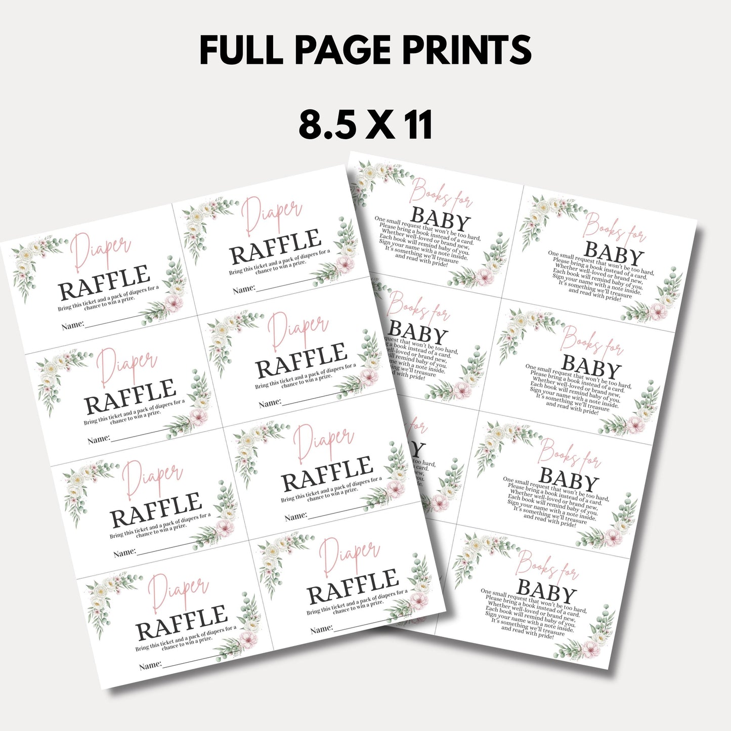 Pink Bow Baby Shower Invitation Floral Baby Shower Girls Baby Shower Invite Girl Baby Shower Invitation Baby Shower Bundle Pink Baby Shower