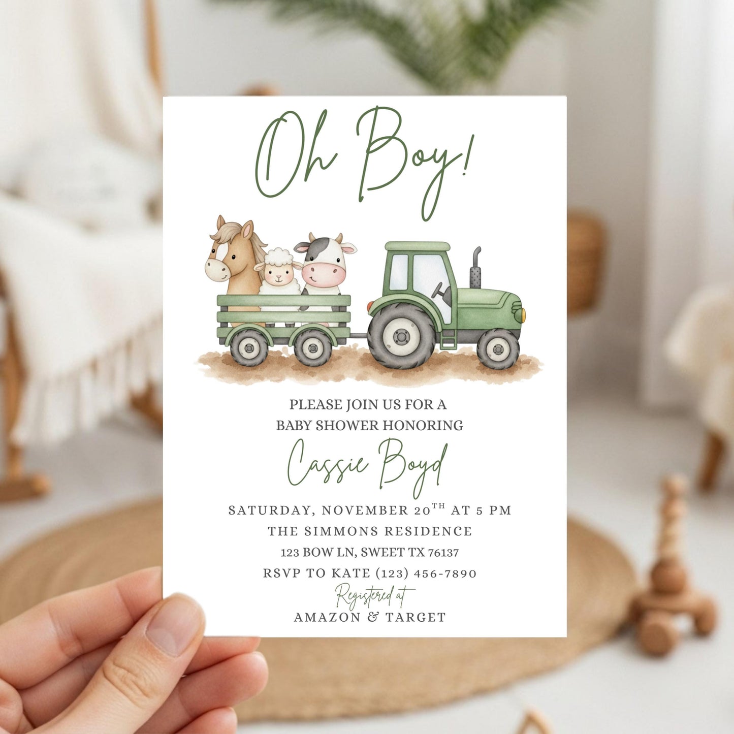 It's a Boy Tractor Baby Shower Invitation Farm Baby Shower Invite Country Baby Shower Invitation Template Boy Baby Shower Invite Baby Bundle