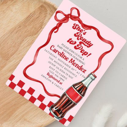 Ready to Pop Baby Shower Bundle Invitation Soda Pop Baby Shower Invite She's Ready to Pop Baby Shower Invite Retro Baby Shower Invite